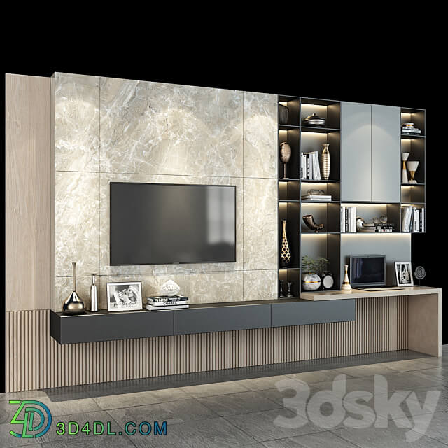 TV wall set 289 3D Models 3DSKY