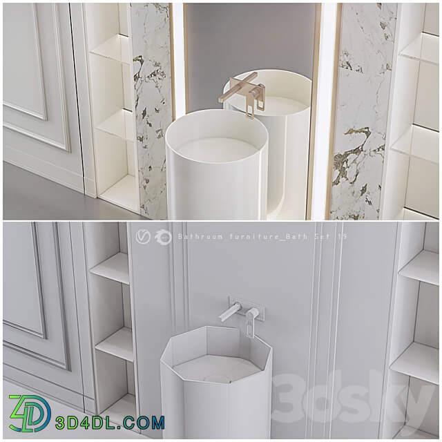 Bathroom furniture Bath Set 19 3D Models 3DSKY