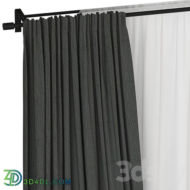 Curtains with tulle 3D Models 3DSKY