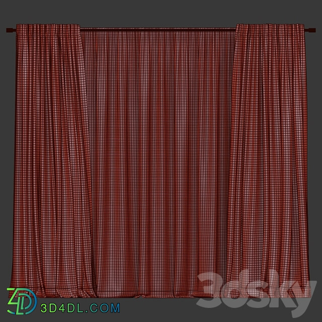 Curtains with tulle 3D Models 3DSKY