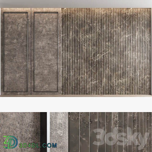 Decorative wall panel set 67 3D Models