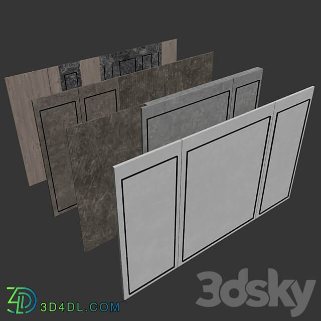 Decorative wall panel set 67 3D Models