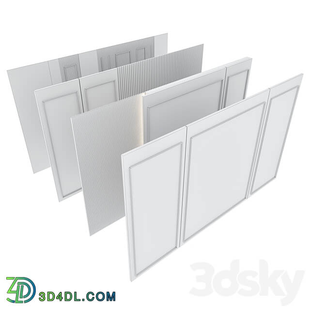 Decorative wall panel set 67 3D Models