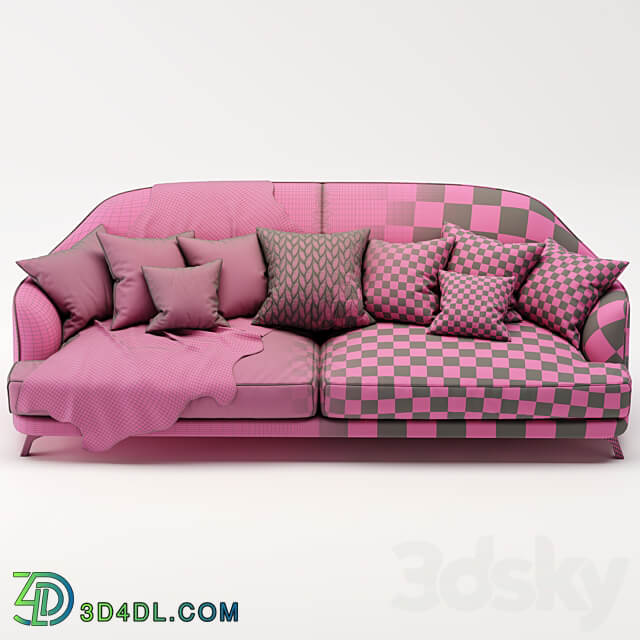 Natuzzi Italia DON GIOVANNI 3 seater fabric sofa 3D Models 3DSKY