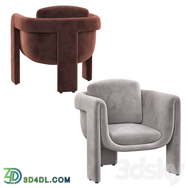 Floria velvet chair 3D Models 3DSKY