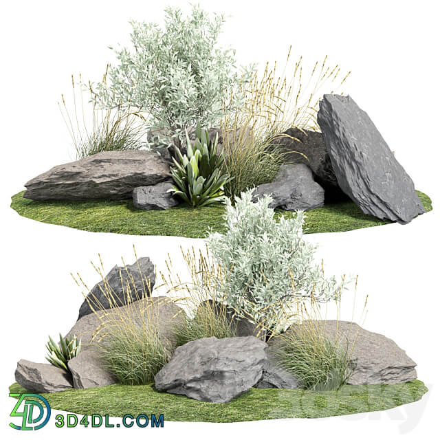 Stone Bush Pack 28 3D Models 3DSKY