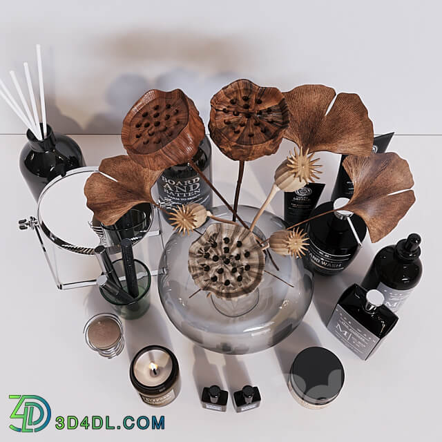 Decorative set with cosmetics 3D Models 3DSKY