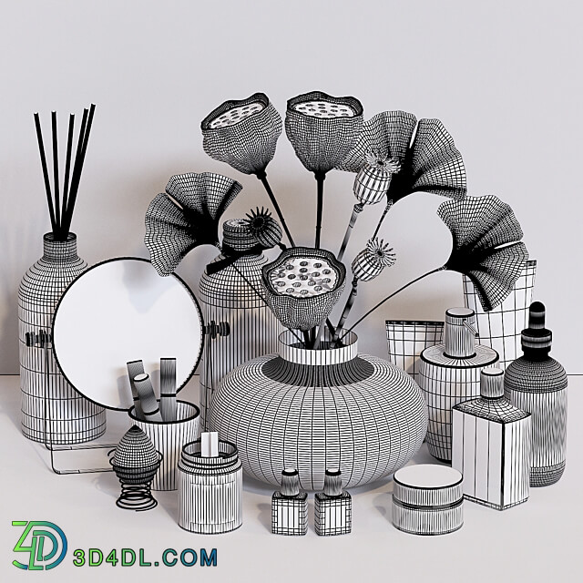 Decorative set with cosmetics 3D Models 3DSKY