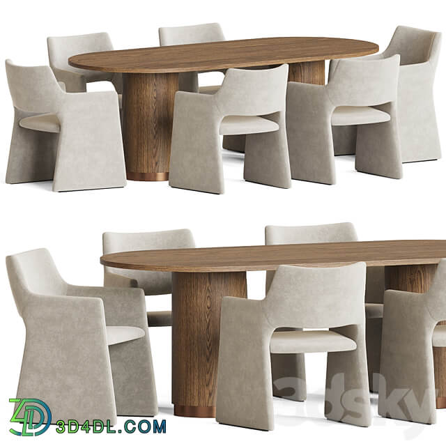 Foley Chair Campbell Table Dining Set Table Chair 3D Models 3DSKY