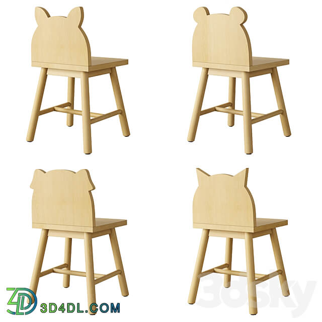 Crate and Barrel Animal Kids Chair Table Chair 3D Models 3DSKY