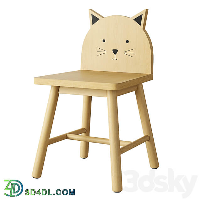 Crate and Barrel Animal Kids Chair Table Chair 3D Models 3DSKY