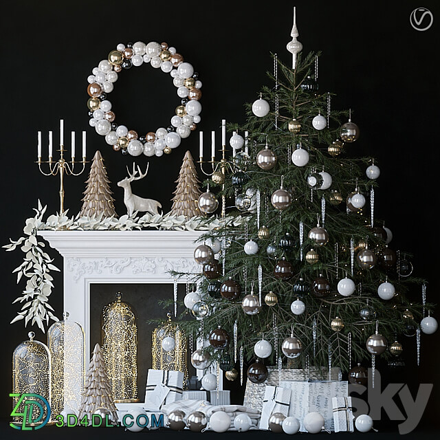 Christmas Tree 10. Vray 3D Models 3DSKY