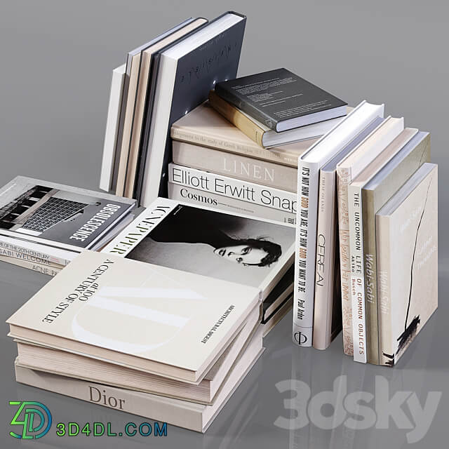 Book stack set 08 3D Models 3DSKY