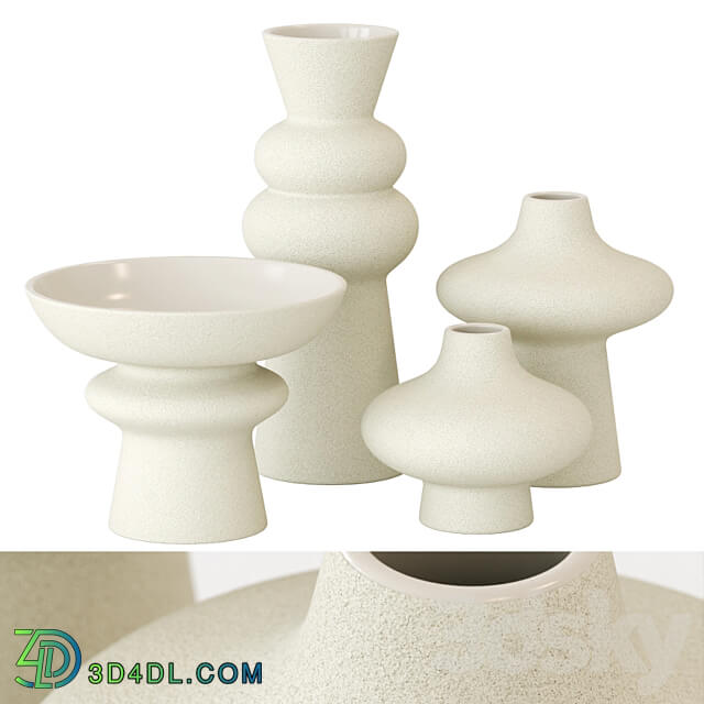 Set of vases H M 3D Models