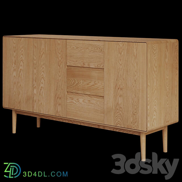Domayne Zara Natural Buffet Large Sideboard Chest of drawer 3D Models 3DSKY