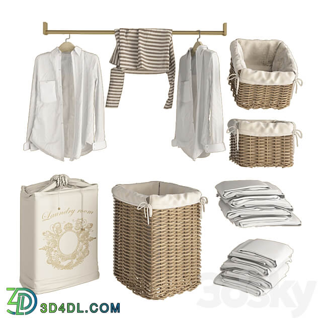 Classic laundry 2 Bathroom accessories 3D Models 3DSKY