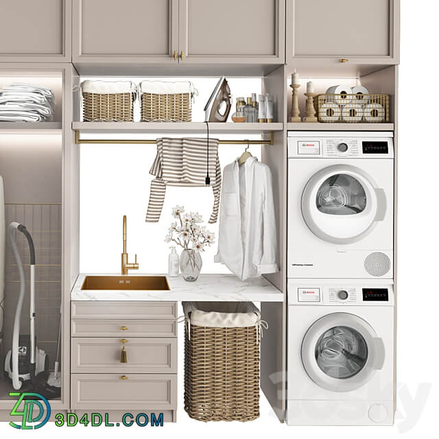 Classic laundry 2 Bathroom accessories 3D Models 3DSKY