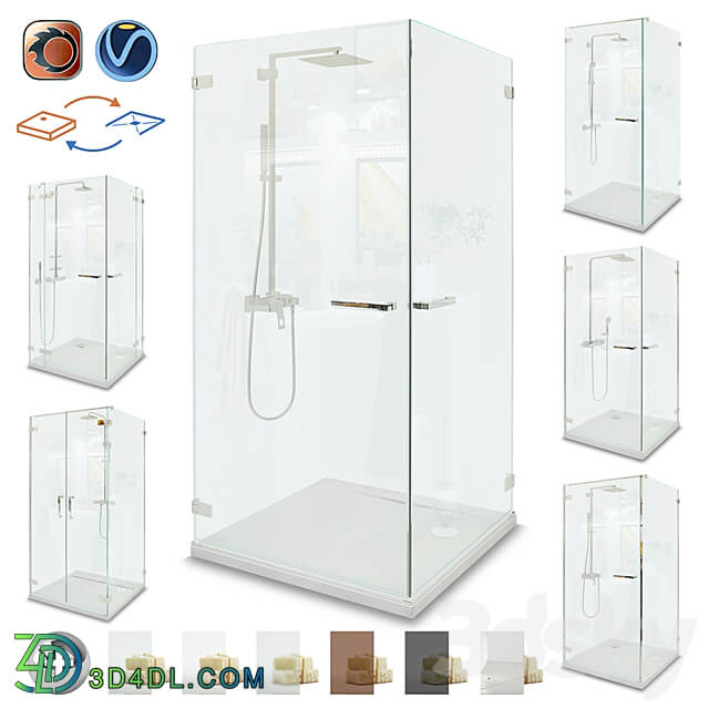 SHOWER CABINS Radaway Pendulum set 1 3D Models 3DSKY