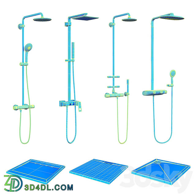 SHOWER CABINS Radaway Pendulum set 1 3D Models 3DSKY