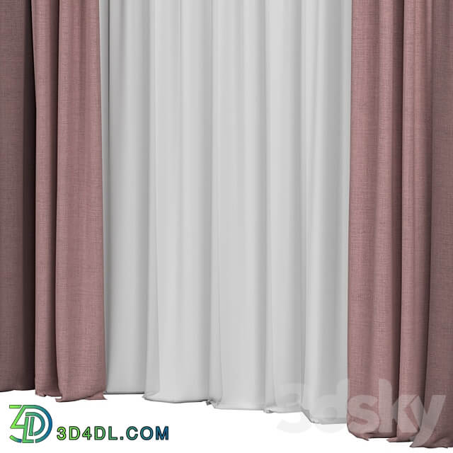 Curtains with tulle 3D Models 3DSKY