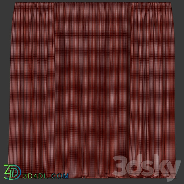 Curtains with tulle 3D Models 3DSKY