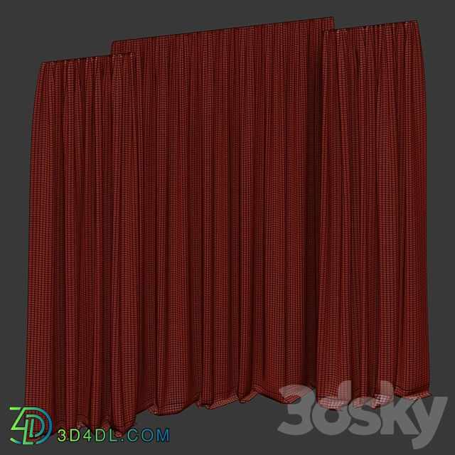 Curtains with tulle 3D Models 3DSKY