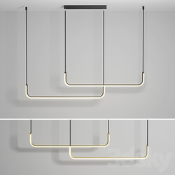 LED Pendant Light Modern Nordic Black Gold Pendant light 3D Models 3DSKY 