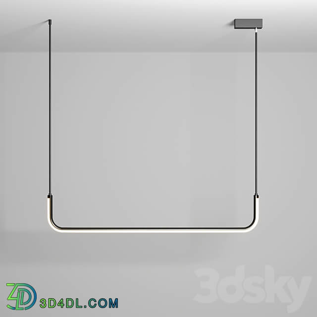 LED Pendant Light Modern Nordic Black Gold Pendant light 3D Models 3DSKY