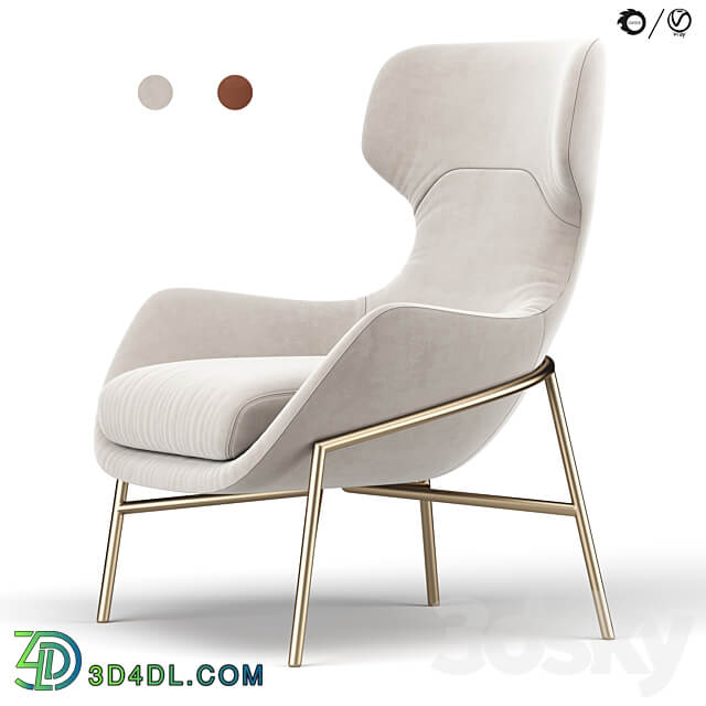 Brera armchair 3D Models 3DSKY