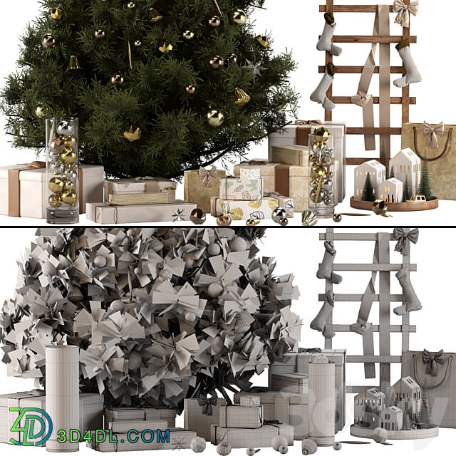 christmas decoration set 02 3D Models 3DSKY
