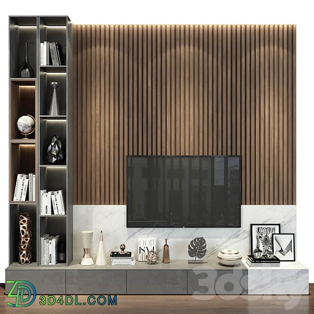 TV Wall set 181 3D Models 3DSKY