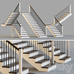 Wooden stairs for a private house 3 3D Models 3DSKY 