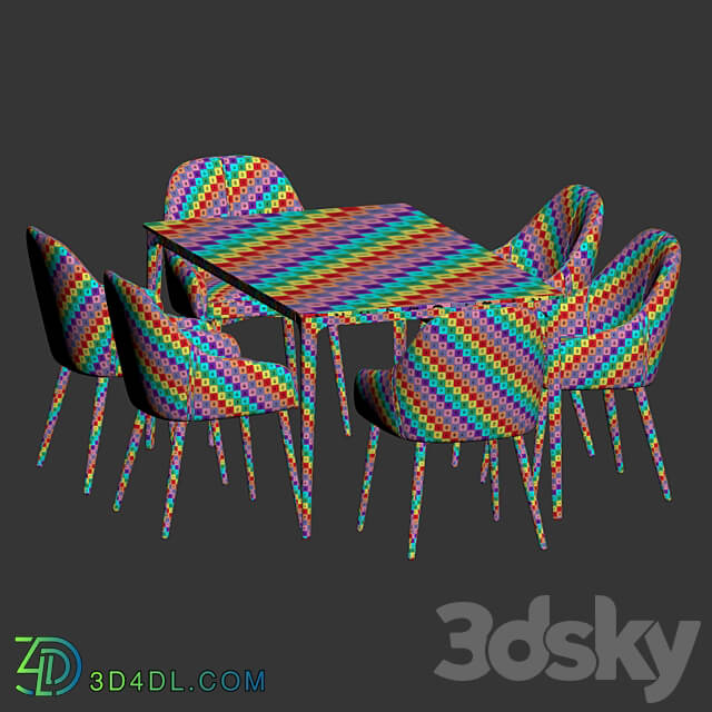 Dining Set 66 Table Chair 3D Models