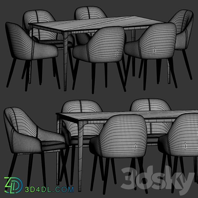 Dining Set 66 Table Chair 3D Models