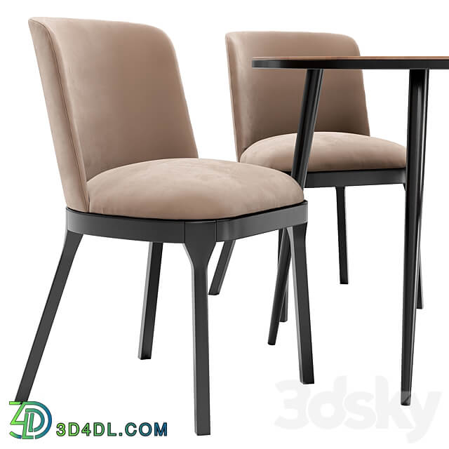 Selection dining chair and Luxore table Table Chair 3D Models