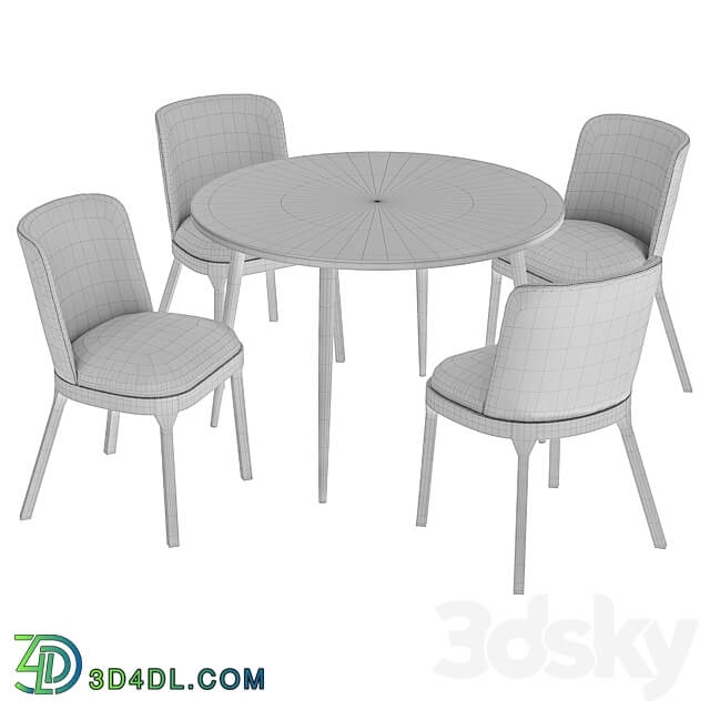 Selection dining chair and Luxore table Table Chair 3D Models