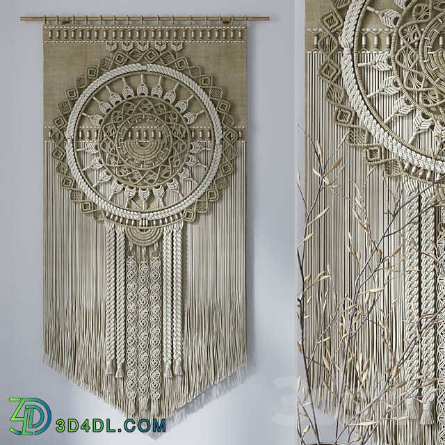 Decorative set with panels Macrame 6 3D Models