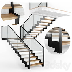 Modern interior stair 09 3D Models 