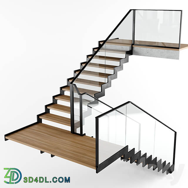 Modern interior stair 09 3D Models