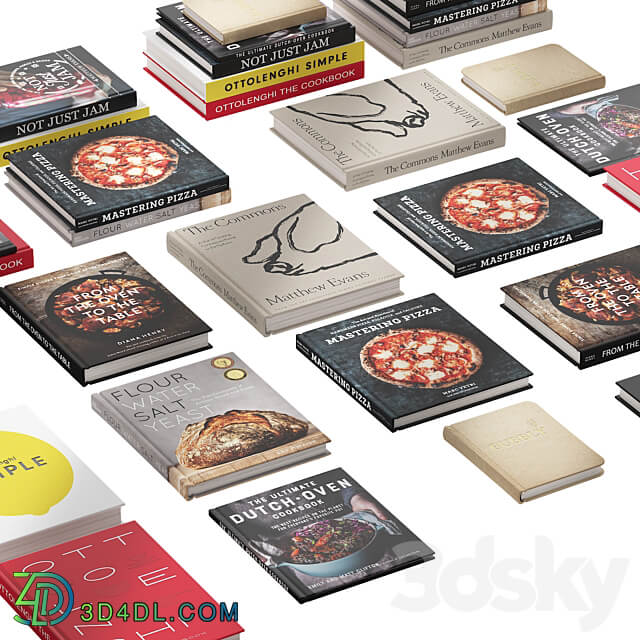 092 Decorative books set 14 Kitchen and Cooking 01 3D Models