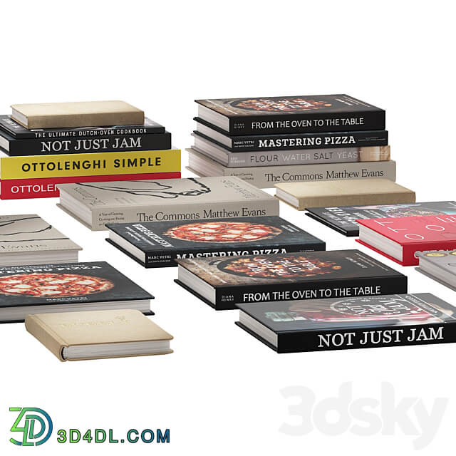 092 Decorative books set 14 Kitchen and Cooking 01 3D Models