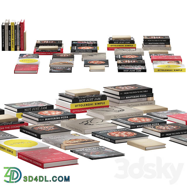 092 Decorative books set 14 Kitchen and Cooking 01 3D Models