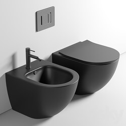 Toilet wall mounted Ceramica Nova Metropol CN4002MB rimless 3D Models 