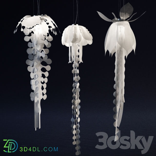 Jellyfish chandelier Pendant light 3D Models