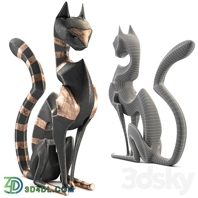 Black cheetah sculpture 3D Models