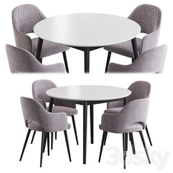 Linda table Leman chair Dining set Table Chair 3D Models 
