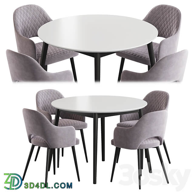 Linda table Leman chair Dining set Table Chair 3D Models