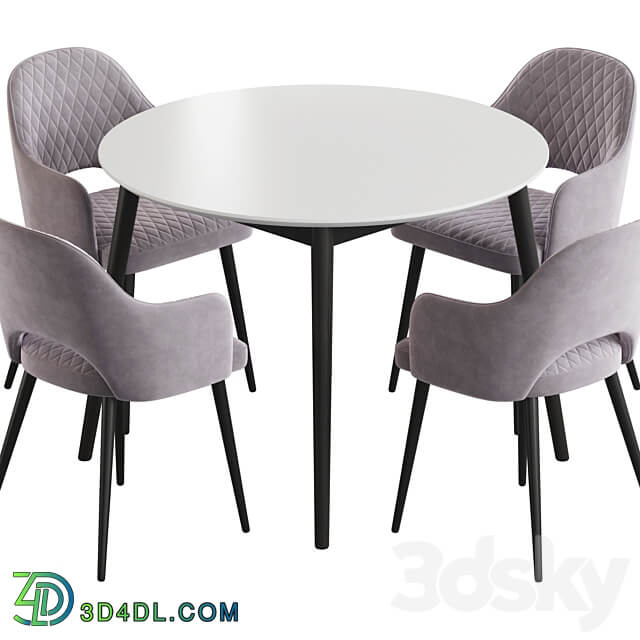 Linda table Leman chair Dining set Table Chair 3D Models