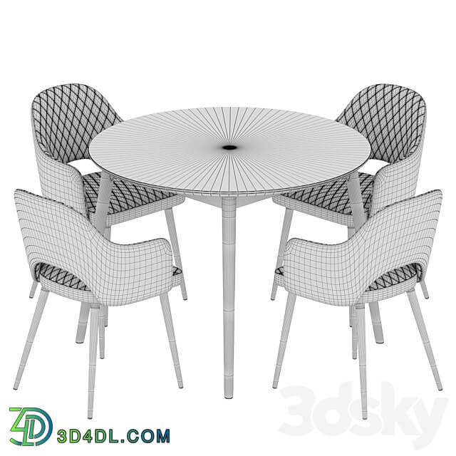 Linda table Leman chair Dining set Table Chair 3D Models