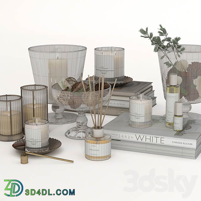 Decorative set 29 coffee table decor set 3D Models
